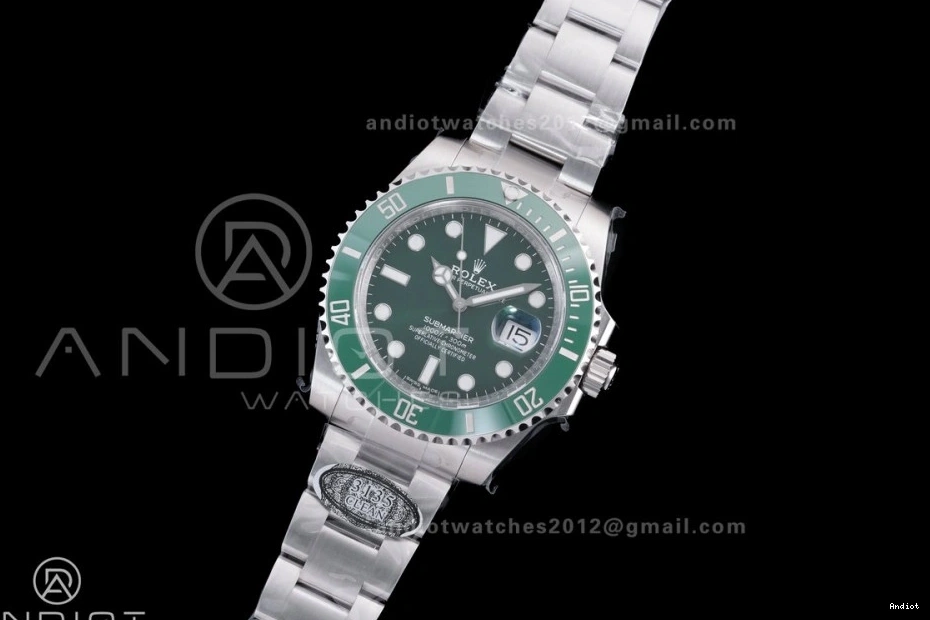 116610 Best SA3135 Clean Ceramic Green Submariner Bracelet SS Hulk Edition LV 904L 1:1 On 0508